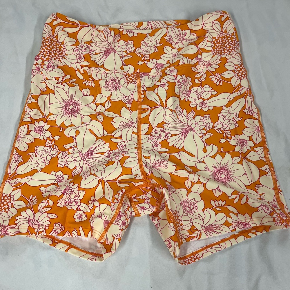 Bike swim short in orange floral